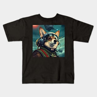 Cosmonaut Corgi Kids T-Shirt